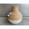 Vase rattan/wood wit H48cm (80381)