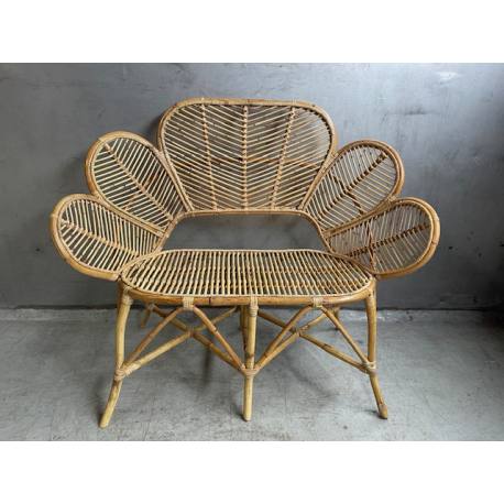 Bench rotan Flower (80196)