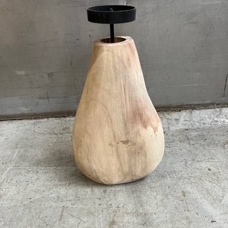 Vase teak neck 19x9H28cm(3777)