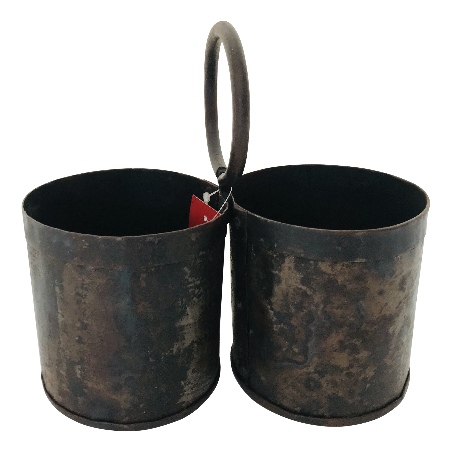 2-Bottle holder old iron 20x20cm. (7978)