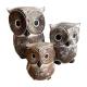 Owl wood grey H15cm (3938)