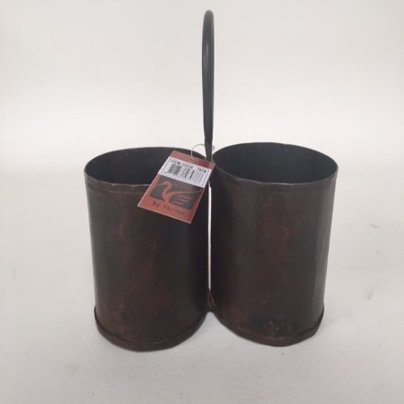 2-Bottle holder old iron 20x20cm. (7978)