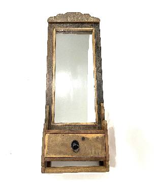 Mirror old teak met lade (3028)