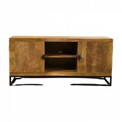 T.V. Cabinet Carving naturel (3828)