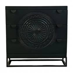 Cabinet carving 3-draw. black(3833)