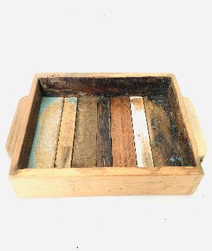 Tray colour wood 42x19H5cm(3097)