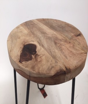 Stool black wooden top
