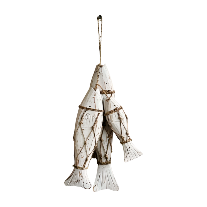 Fish on Rope Natural Set/3 (7420)