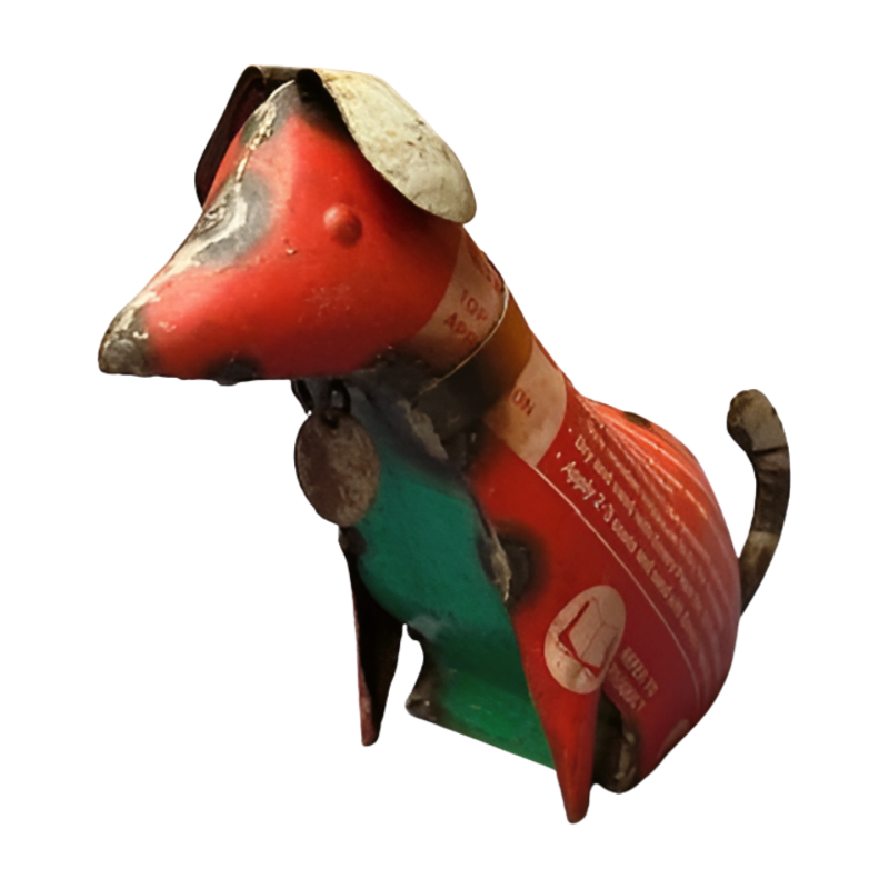 Iron dog standing 20x23cm