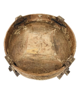 Antique wooden chakki/table (5043) +/-D75 H35cm