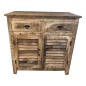 Wooden sideboard louvre(7784)