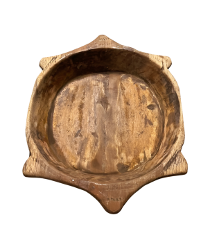 Oude houten schildpad schaal (7809)