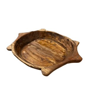 Oude houten schildpad schaal (7809)