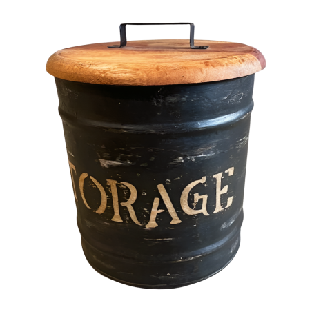 Opbergbox met houten deksel L 25x32 cm (7866)